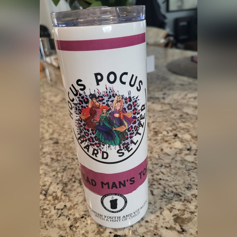Hocus Pocus Hard Seltzer Stainless Tumbler with Lid.  Dead Man's Toe. EUC